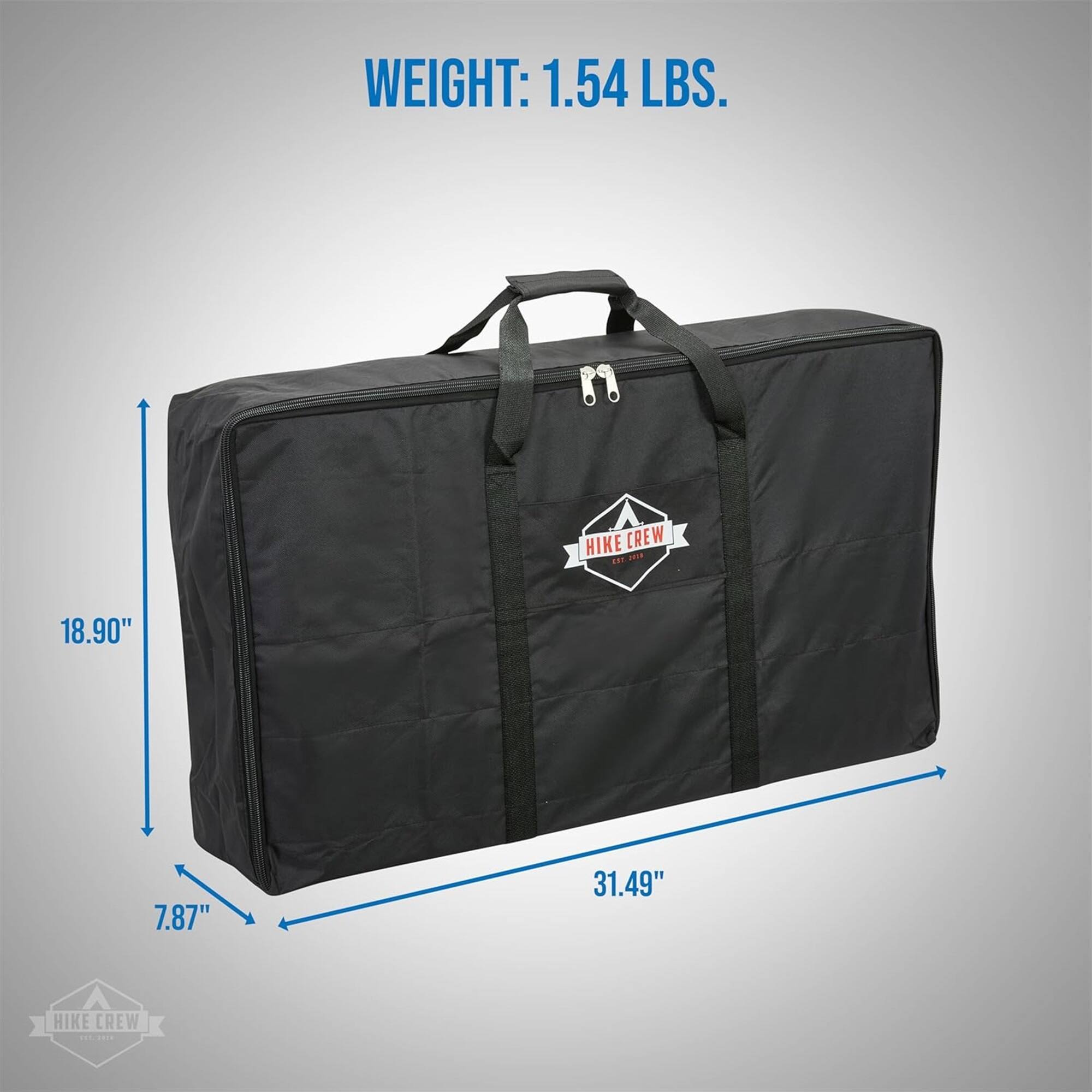 WEIGHT: 1.54 LBS.

HIKE CREW ELITI

18.90" x 7.87" x 31.49"