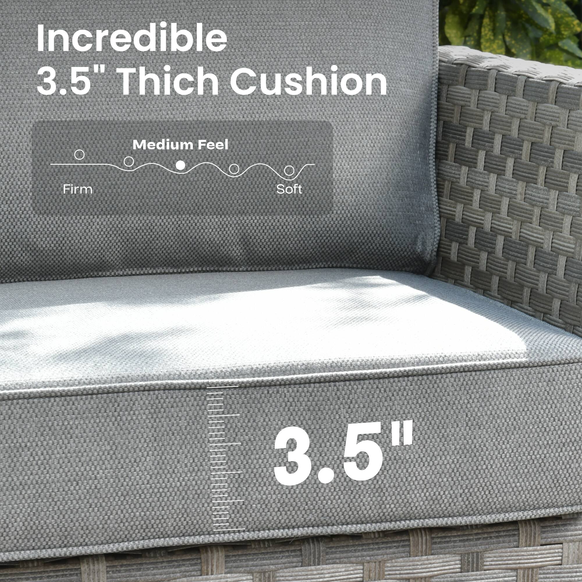 Incredible 3.5" Thick Cushion

Medium Feel

Firm Soft

3.5"