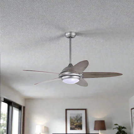 Front. BreeBe - 52" LED Ceiling Fan Featuring 3 Adjustable Wind Modes - Silver Gray.