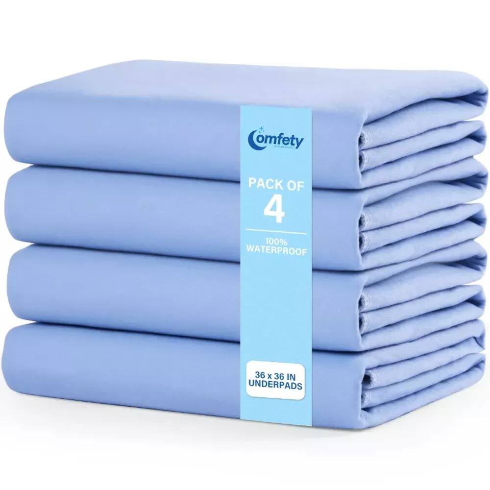 omfety PACK OF 4 100% WATERPROOF 36 x 36 IN UNDERPADS