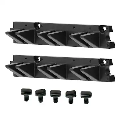 Front. Suncast - Suncast Long Handle Garage Wall Tool Organizer, Resin Storage Hanger Rack, Black - Black.
