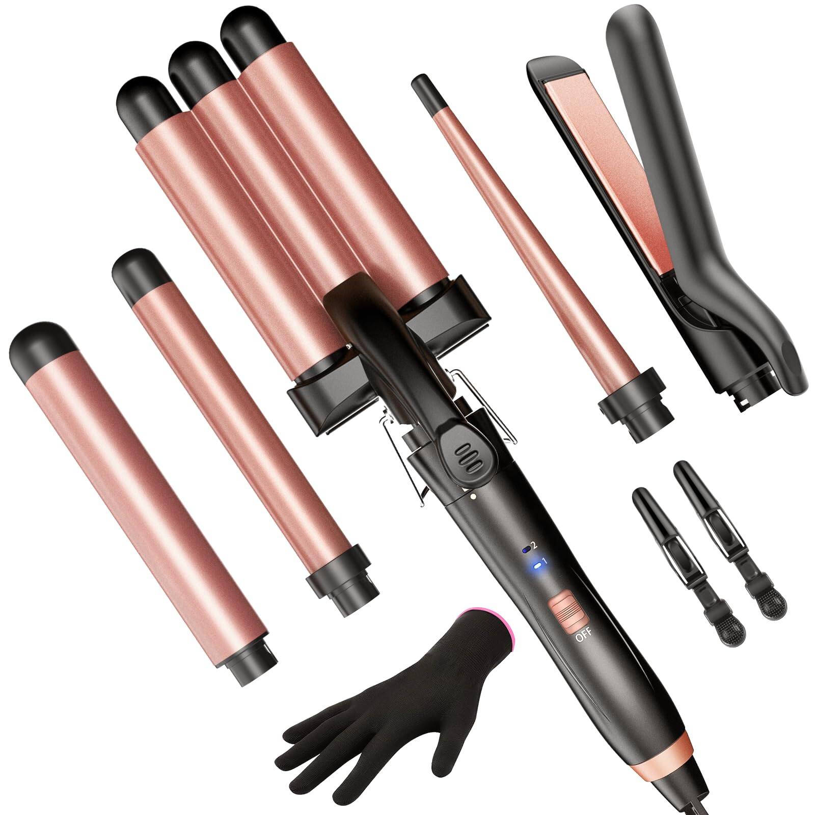 Rose Gold Curling Iron Set（0.35"-1.25"）