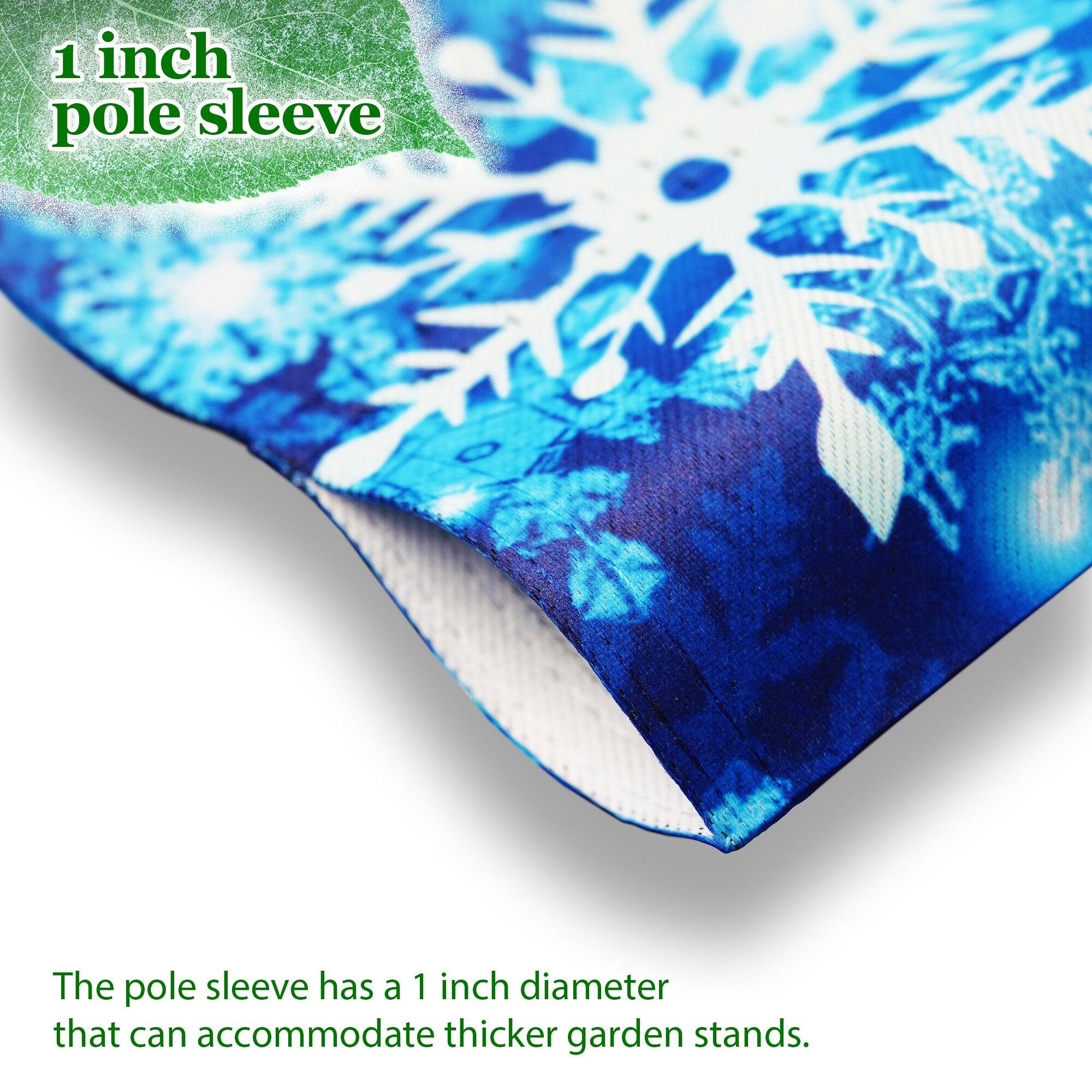 1 inch pole sleeve

The pole sleeve has a 1 inch diameter that can accommodate thicker garden stands.