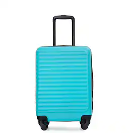 BreeBe - Lightweight 20' Carry-On Luggage Suitcase with Spinner Wheels, ABS Material - Turquoise