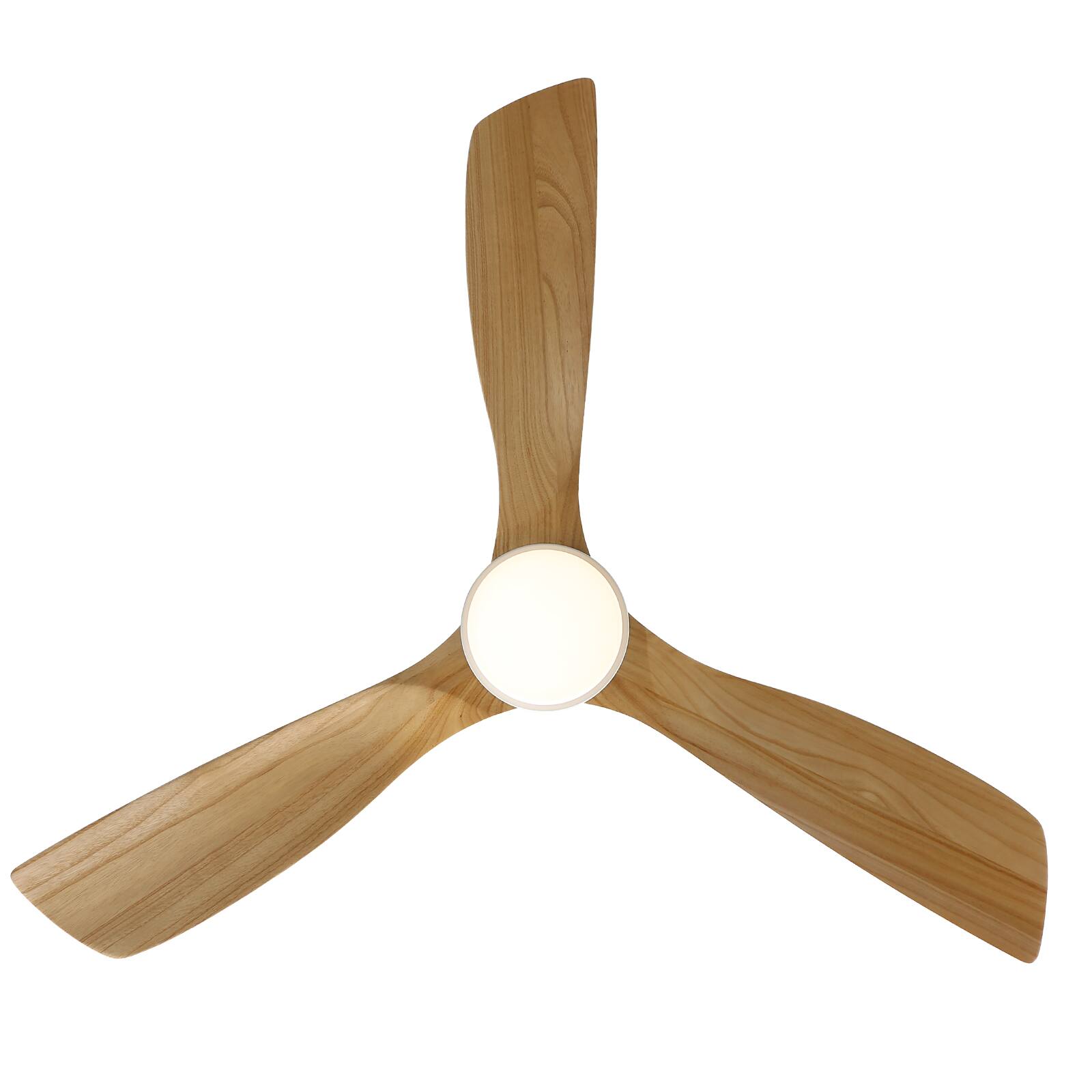 Alt View 2. Sofucor - 52 Inch Remote Ceiling Fans with Lights Modern Solid Wood Outdoor Ceiling Fan for Bedroom Living Room Indoor Farmhouse - White-Burley Wood.