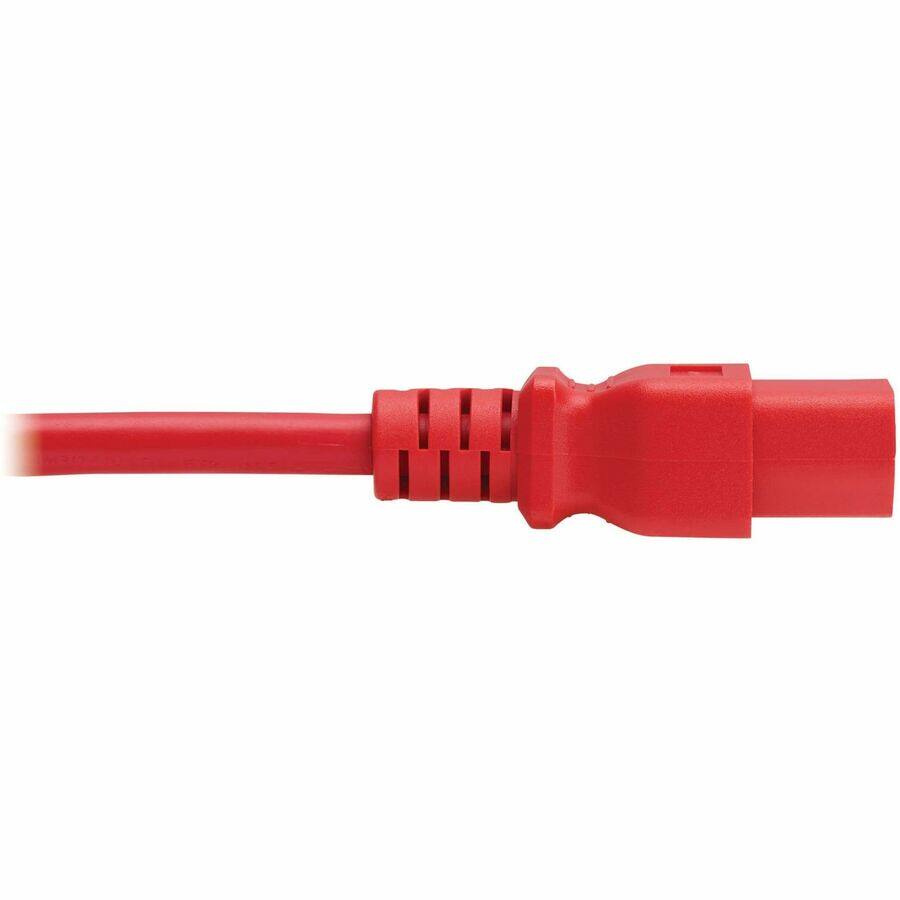 Alt View 4. Tripp Lite - Eaton Tripp Lite Series Power Cord, C14 to C21 - Heavy-Duty, 15A, 250V, 14 AWG, 2 ft. (0.6 m), Red - For Computer - Red.