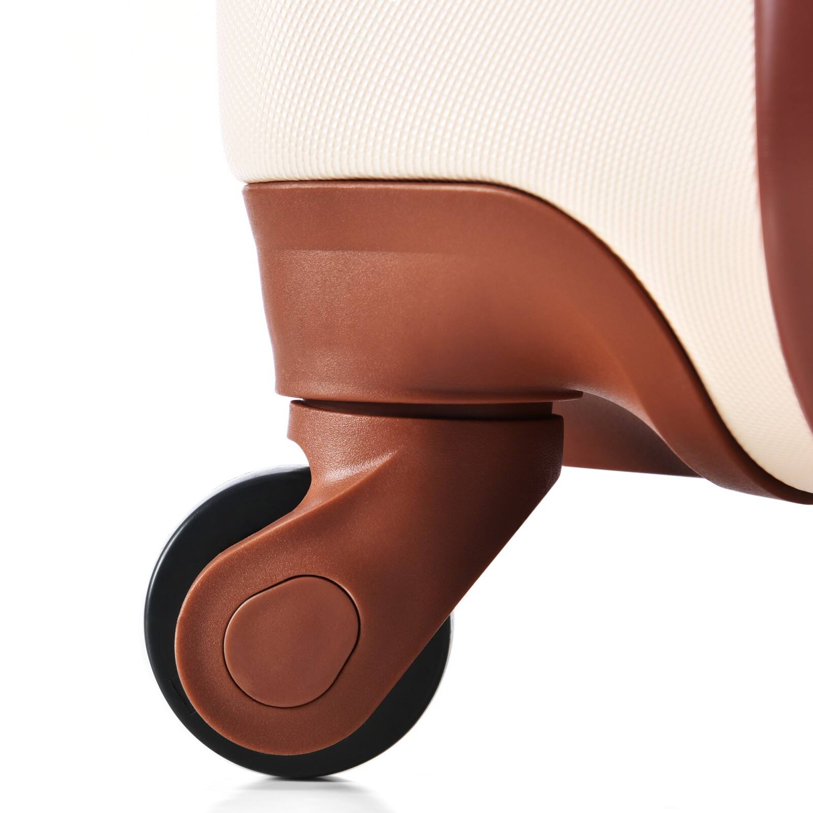 Alt View 7. Ecooso - ABS Hardshell Luggage Sets 3 Piece Spinner Suitcases，TSA Lock, Lightweight Durable Hardside Travel Set 20/24/28 Inch - Ivory.