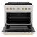 Angle. ZLINE - ZLINE Autograph 36 in. Paramount Satin Steel Gas Range with Gold Accents (SGRSZ-WM-36-G) - White.