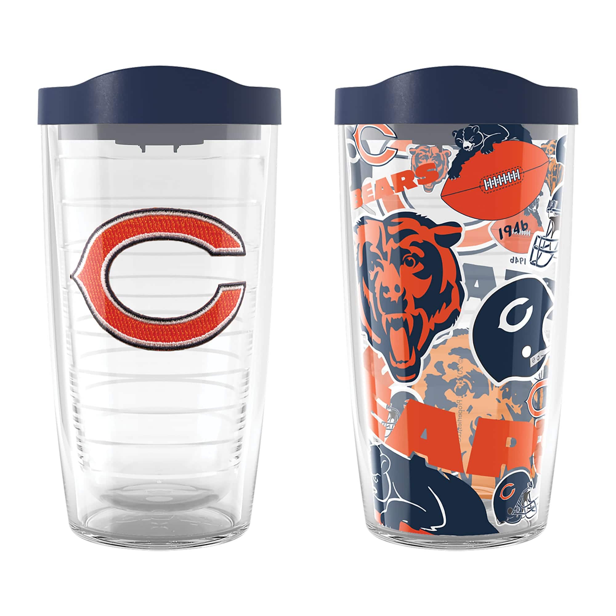 Tervis - Chicago Bears Two-Pack 16oz. Allover Classic Tumbler Set - Multicolor