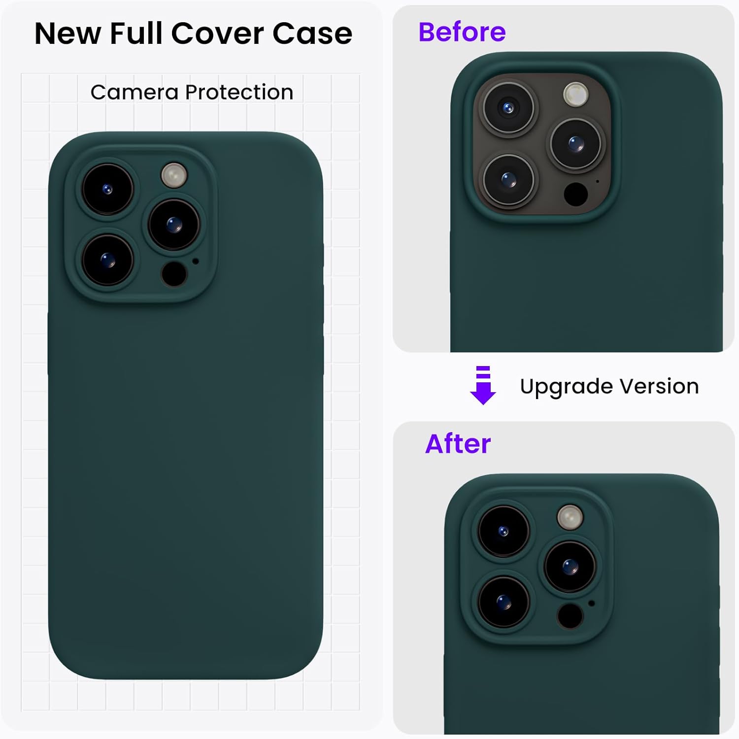 New Full Cover Case
Before
Upgrade Version
After
Camera Protection