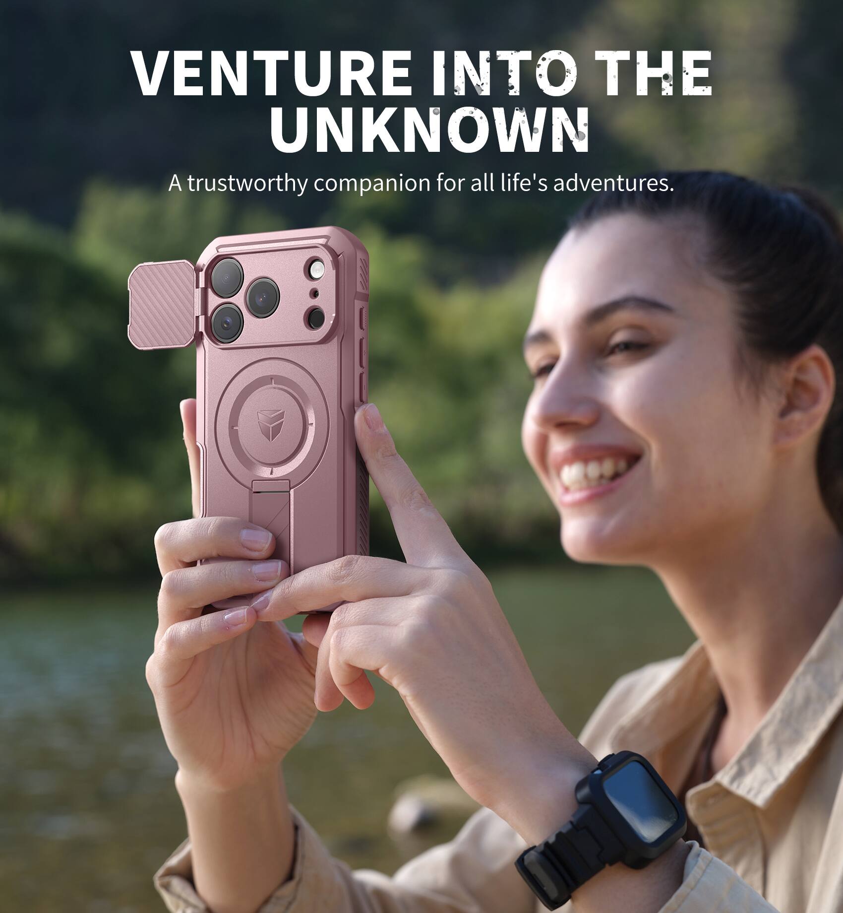 Dexnor for iPhone 17 Pro Case with 2 Front Frame, Camera Cover