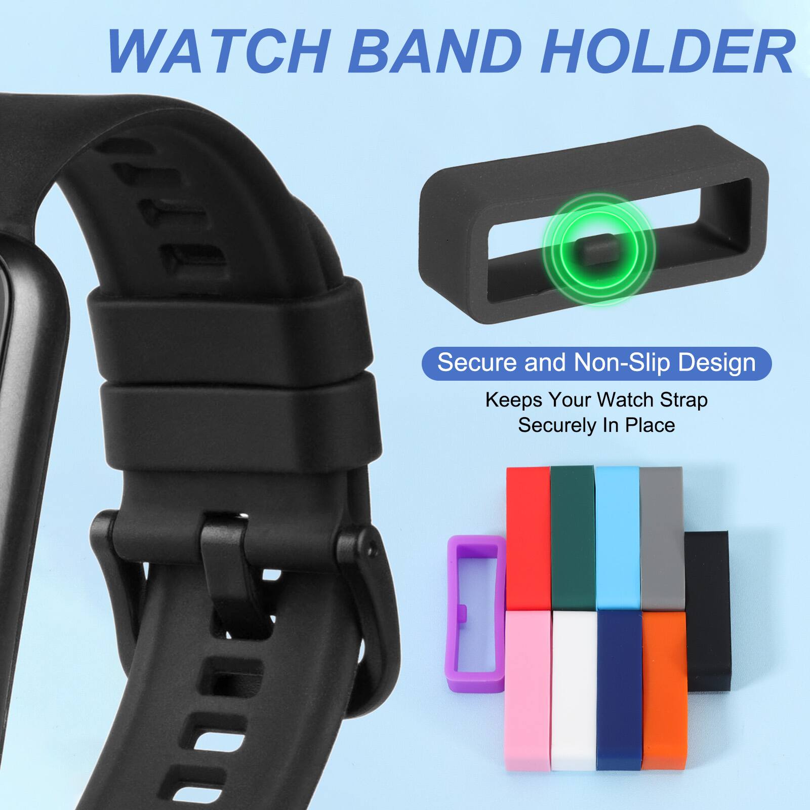 WATCH BAND HOLDER

Secure and Non-Slip Design
Keeps Your Watch Strap Securely In Place