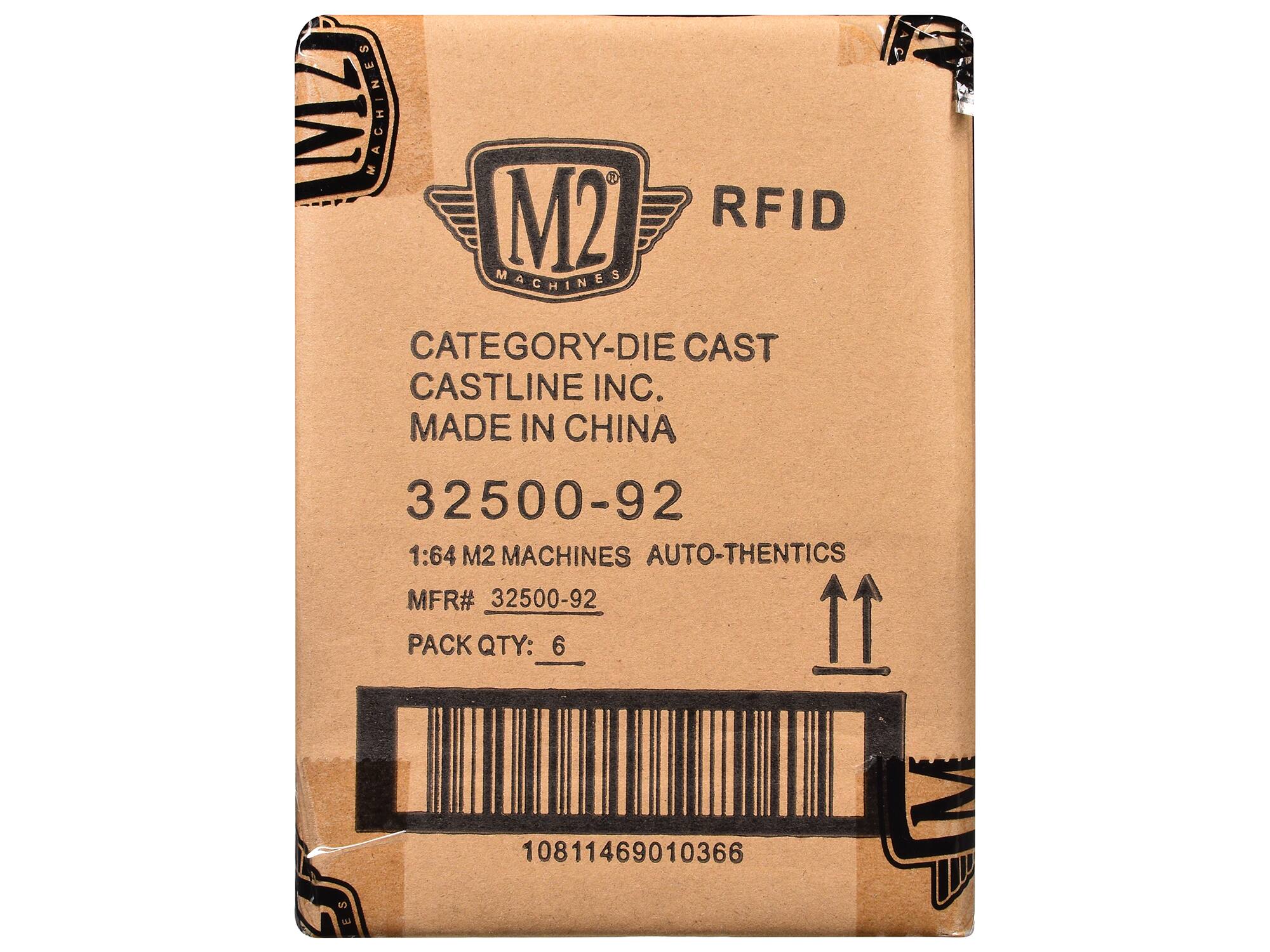 M2 Machines  
RFID  
CATEGORY-DIE CAST  
CASTLINE INC.  
MADE IN CHINA  

32500-92  
1:64 M2 MACHINES AUTO-THENTICS  
MFR# 32500-92  
PACK QTY: 6  

10811469010366