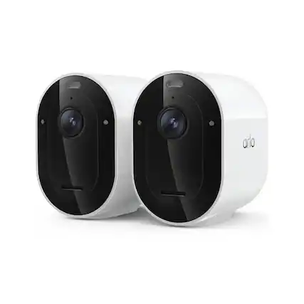 Front. Arlo - Pro Outdoor Security Camera 2K HDR (6th Gen, 2025 Release) - Wireless, Rechargeable Battery, 2-Cam - White.