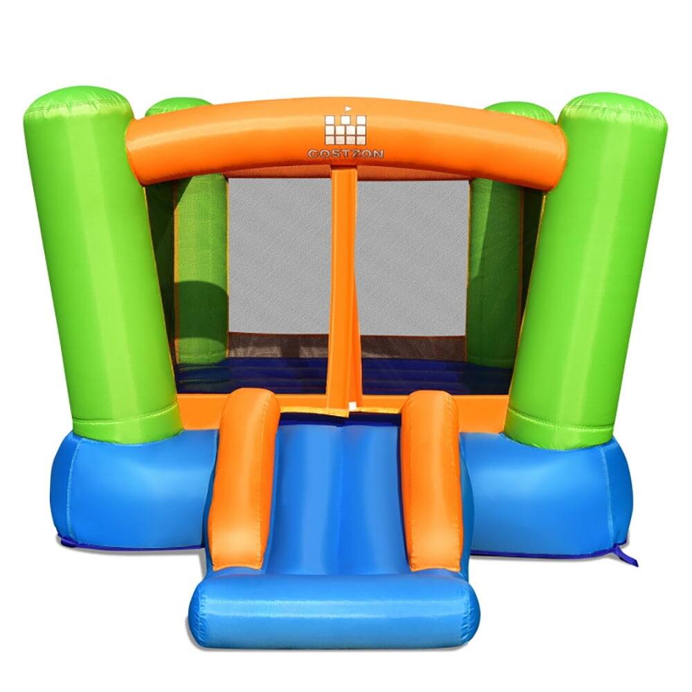 Angle. Pefilos - Kids Inflatable Bounce House without Blower for Indoor and Outdoor, Jumping Family Backyard Bouncy, Durable Sewn - Multi-color.