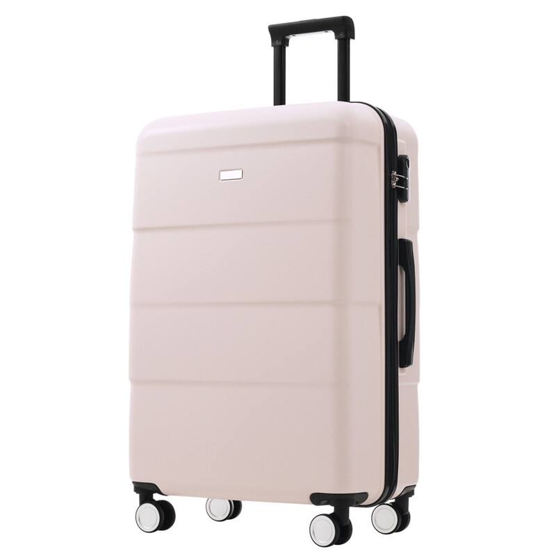 Alt View 5. HTUTWOO - Hardshell Luggage -6 Piece with 2 Bags,Carry on Suitcase with Handle Password Lock,Double Spinner Wheels,16"/20"/24"/28" - Light Pink.