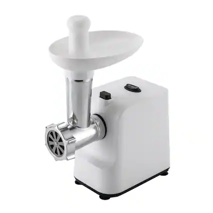 Front. Stock Preferred - Electric Meat Grinder Mincer - White.