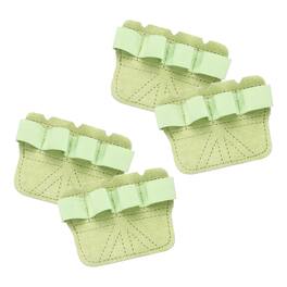 Unique Bargains - Anti-Slip Workout Grip Pads, Lifting Grips Pads Weight Gloves for Men Women, 4pcs Cowhide - For Gym - Lemon Yellow