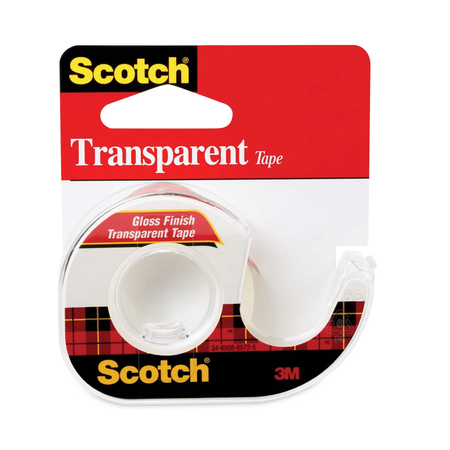 Scotch - Transparent Tape in Handheld Dispenser Clear 0.5Inch x 37.5 ft