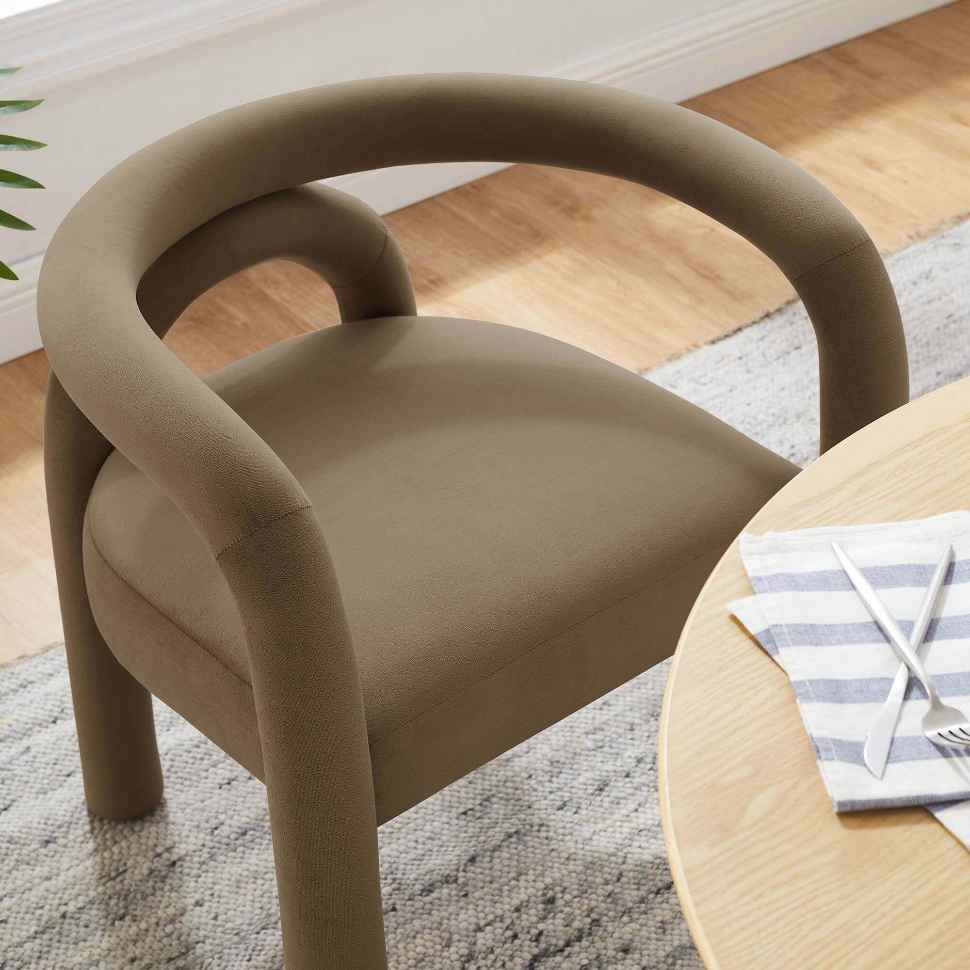 Alt View 5. Modway - Astrid Performance Velvet Dining Chair by Modway - Brown.