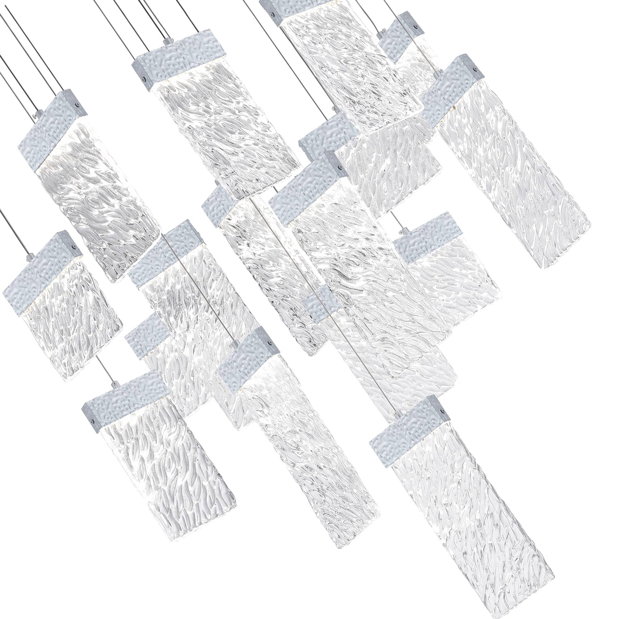 Left. CWI Lighting - Carolina LED Chandelier With Pewter Finish - Pewter.