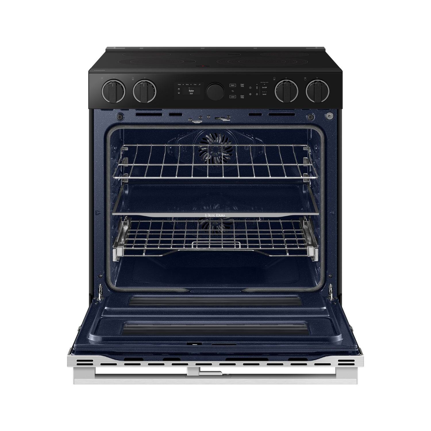 Alt View 18. Samsung - Bespoke 6.3 Cu. Ft. Slide-In Electric Convection Range with Flex Duo Convertible Double Oven Technology - Stainless Steel.