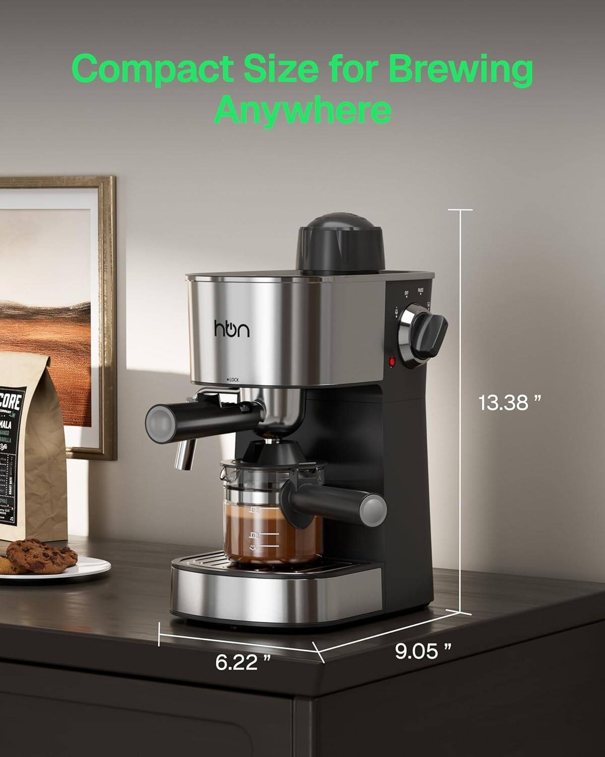 Compact Size for Brewing Anywhere

CORE - MALA

13.38"  
6.22"  
9.05"