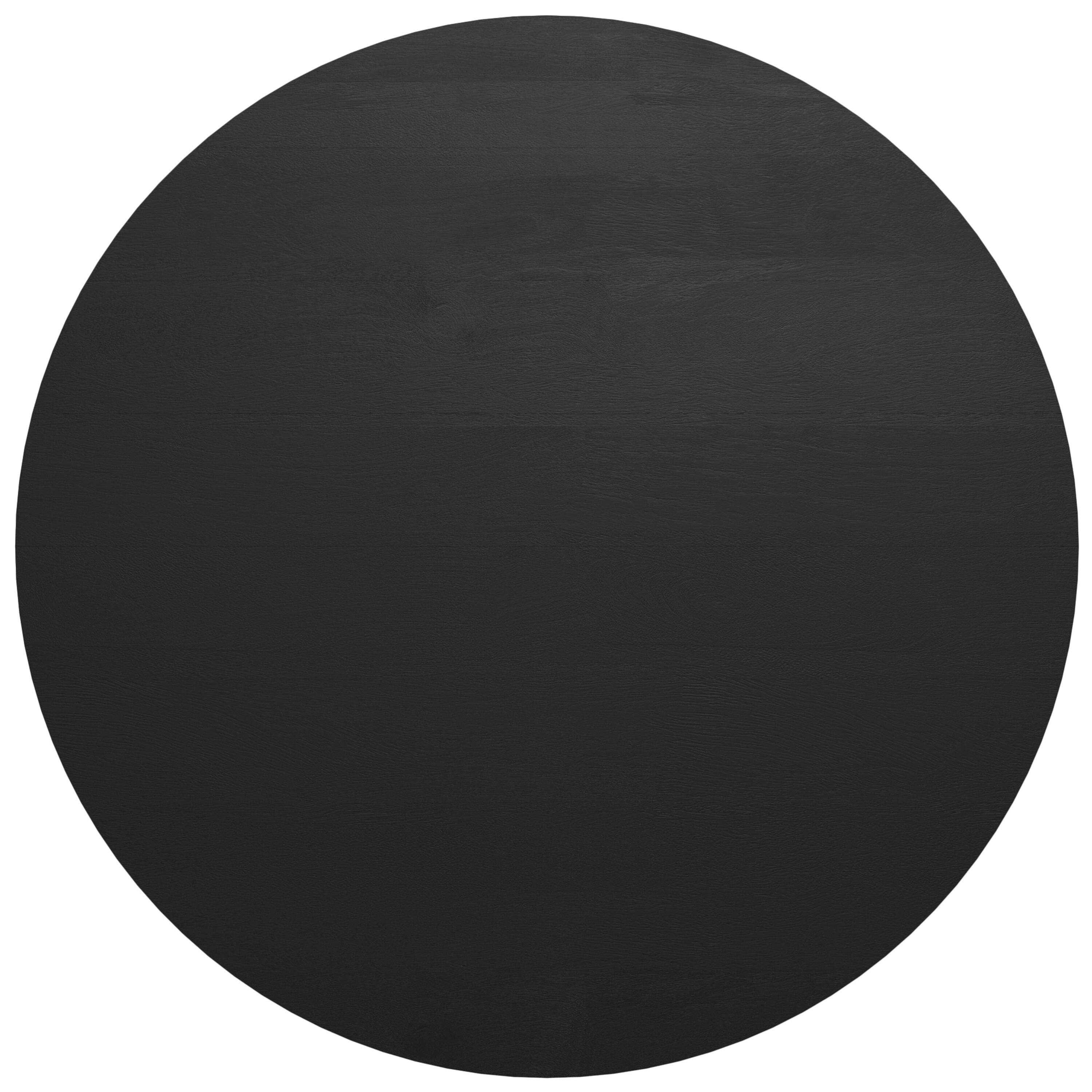 Back. Simpli Home - Elmbrook 34 inch Wide Solid Mango Modern Industrial Drum Coffee Table in Black, Assembled - Black.