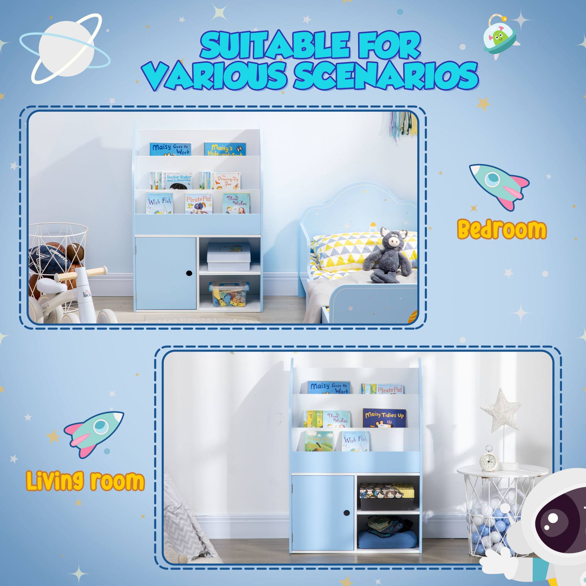 SUITABLE FOR VARIOUS SCENARIOS

Bedroom
- Maisy Goes to Work
- Maisy's Bedroom
- Wish Fish
- Pirate Pet
- Maisy Tidies Up

Living Room
- Maisy Goes to Work
- Pirate Pet
- Maisy Tidies Up
- Wish Fish