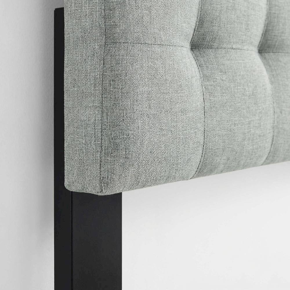 Alt View 1. FurniFact - Upholstered Fabric Queen Headboard with Padded Design for Bedroom Comfort - Gray.