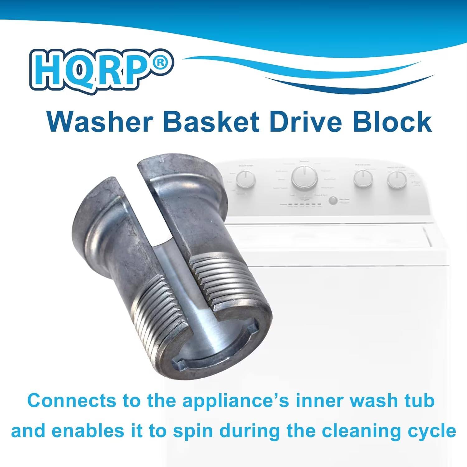 HQRP® Washer Basket Drive Block

Connects to the appliance's inner wash tub and enables it to spin during the cleaning cycle