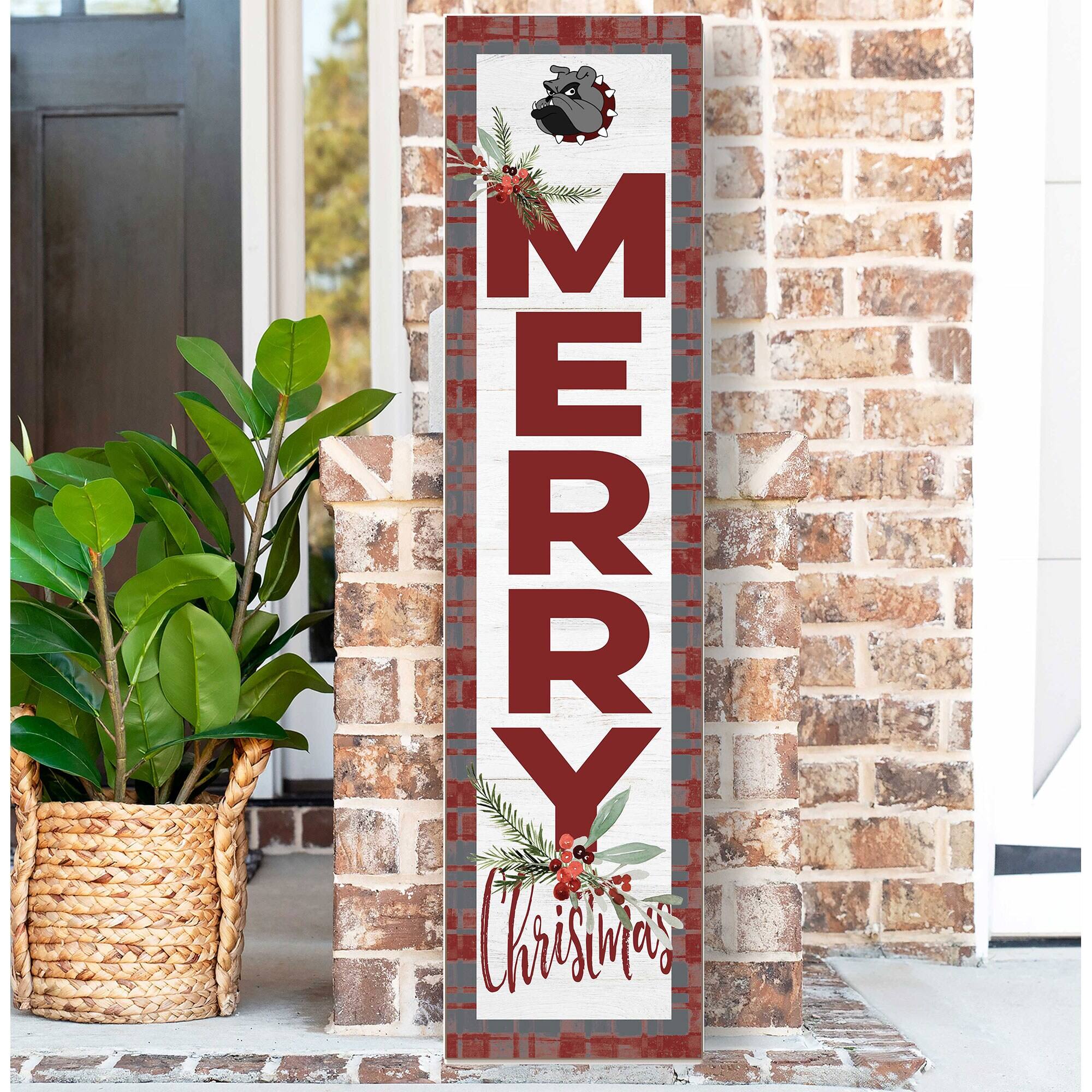 Alt View 1. Jardine - University of Redlands Bulldogs 12'' x 48'' Outdoor Merry Christmas Leaner - White.
