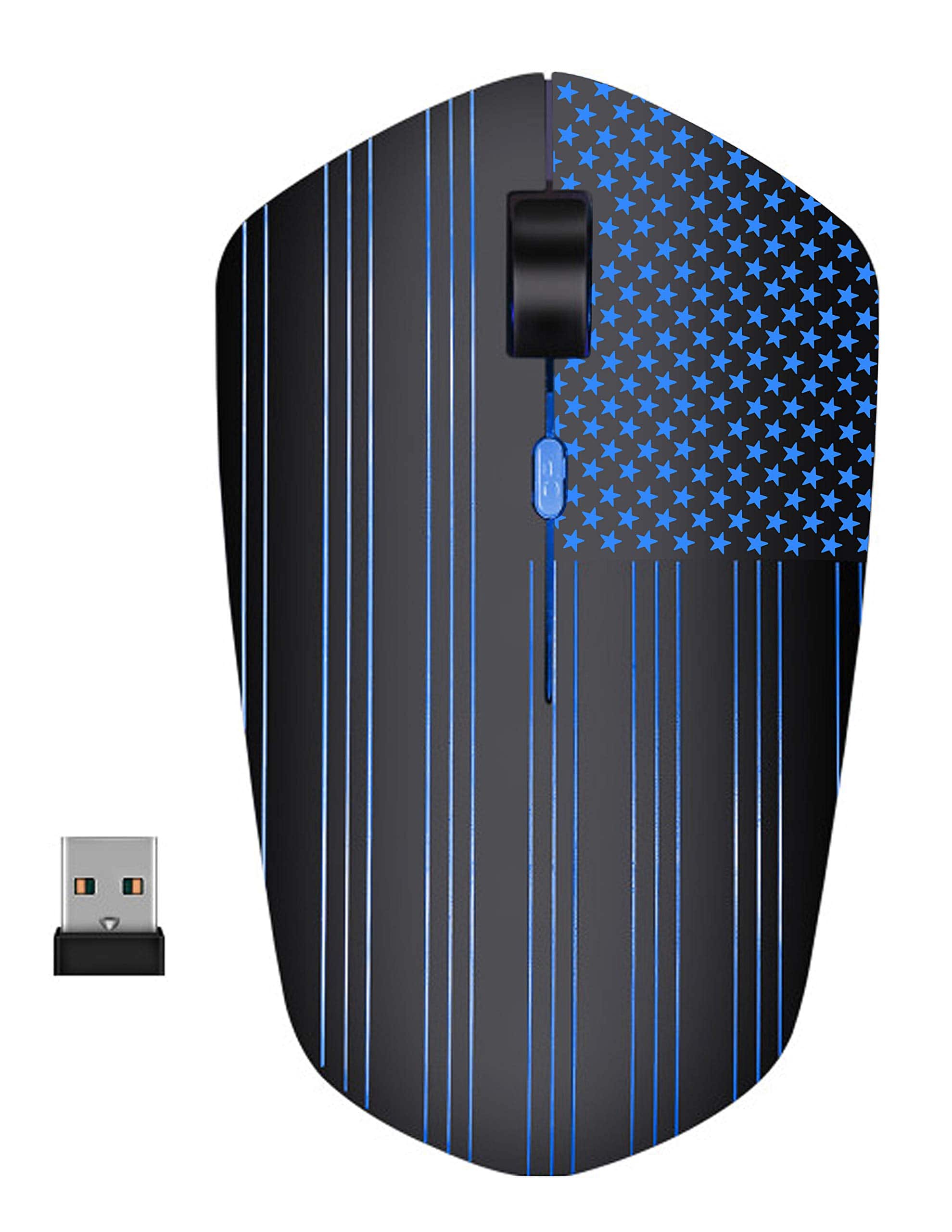 PO3TICJUNKI3 - Rechargeable Mouse Illuminating Backlit By Li-polymer Optical Sensor Nano Receiver Stages Speed Buttons Lap - Wired - Flag illuminating