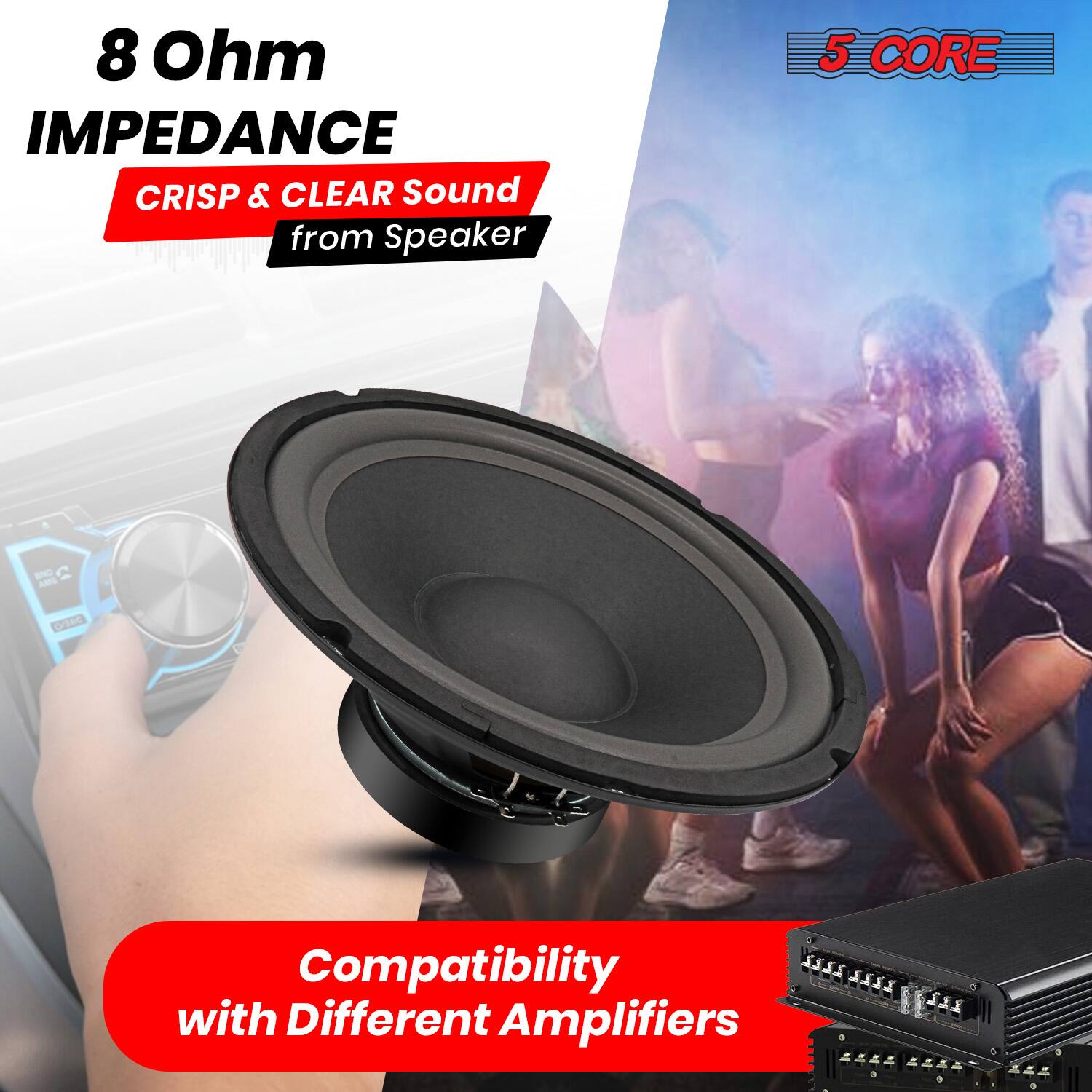 8 Ohm IMPEDANCE  
CRISP & CLEAR Sound from Speaker  

5 CORE  

Compatibility with Different Amplifiers