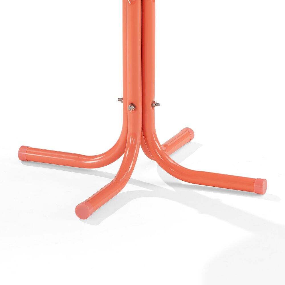 Angle. Crosley Furniture - Griffith Retro Outdoor Side Table - Coral Gloss.