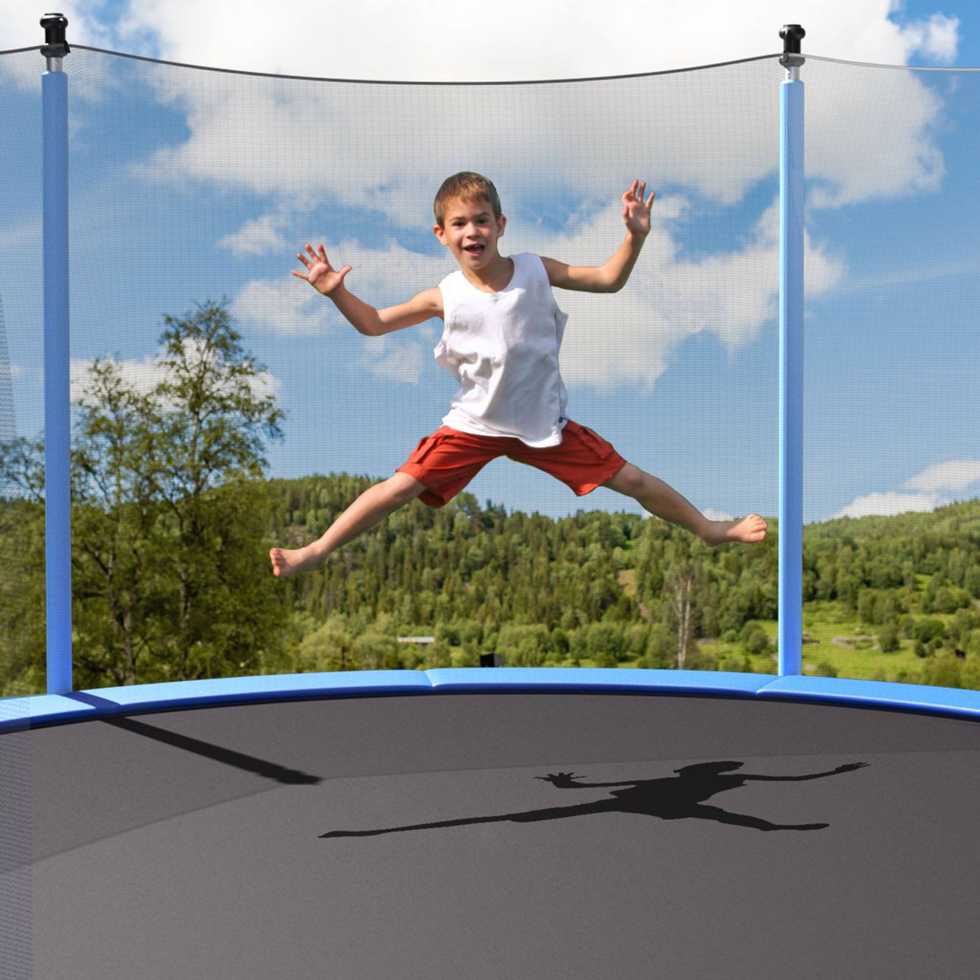Alt View 3. Costway - Costway 14ft Trampoline Combo Bounding Bed Trampoline w/ Enclosure Net Ladder - Blue.