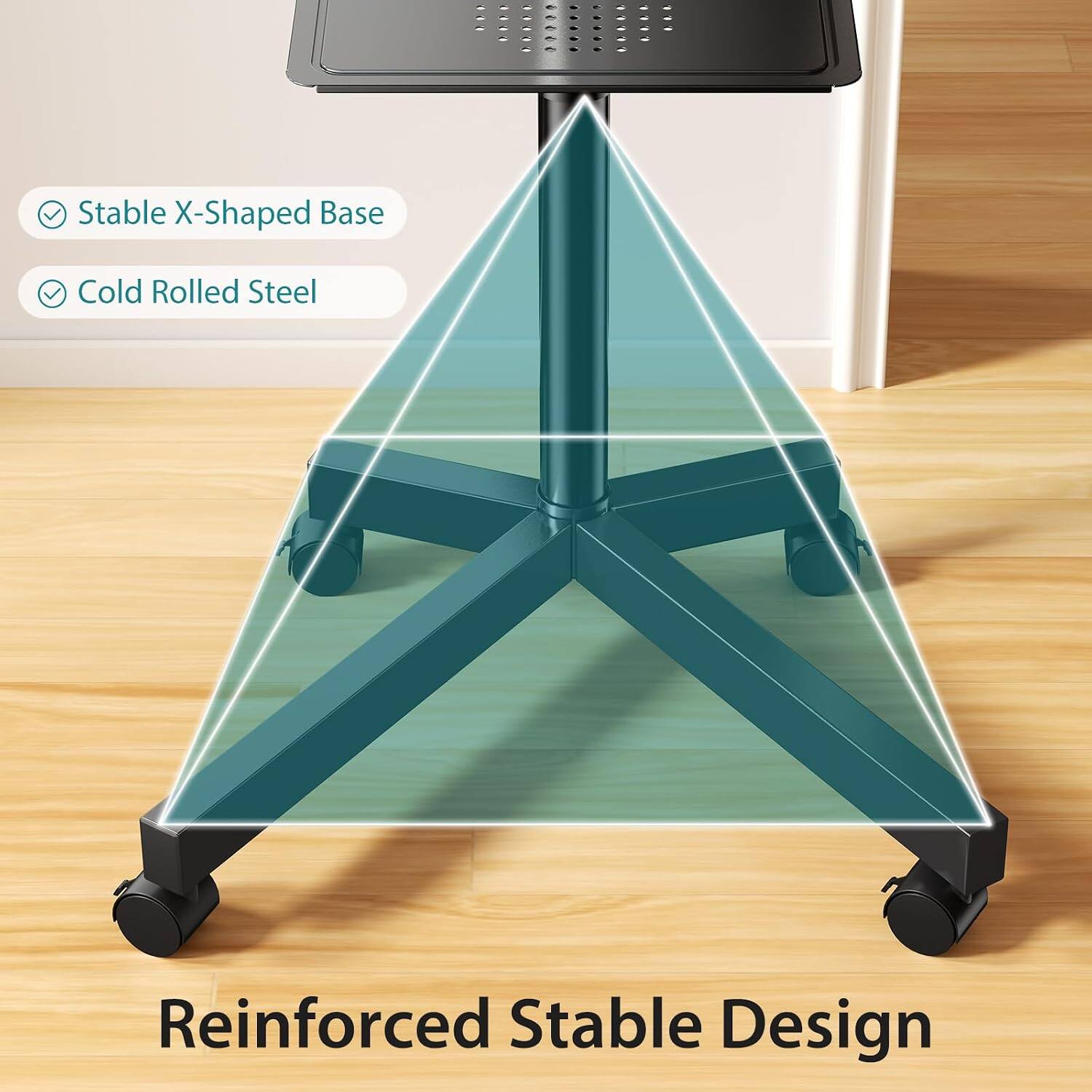 Stable X-Shaped Base  
Cold Rolled Steel  
Reinforced Stable Design