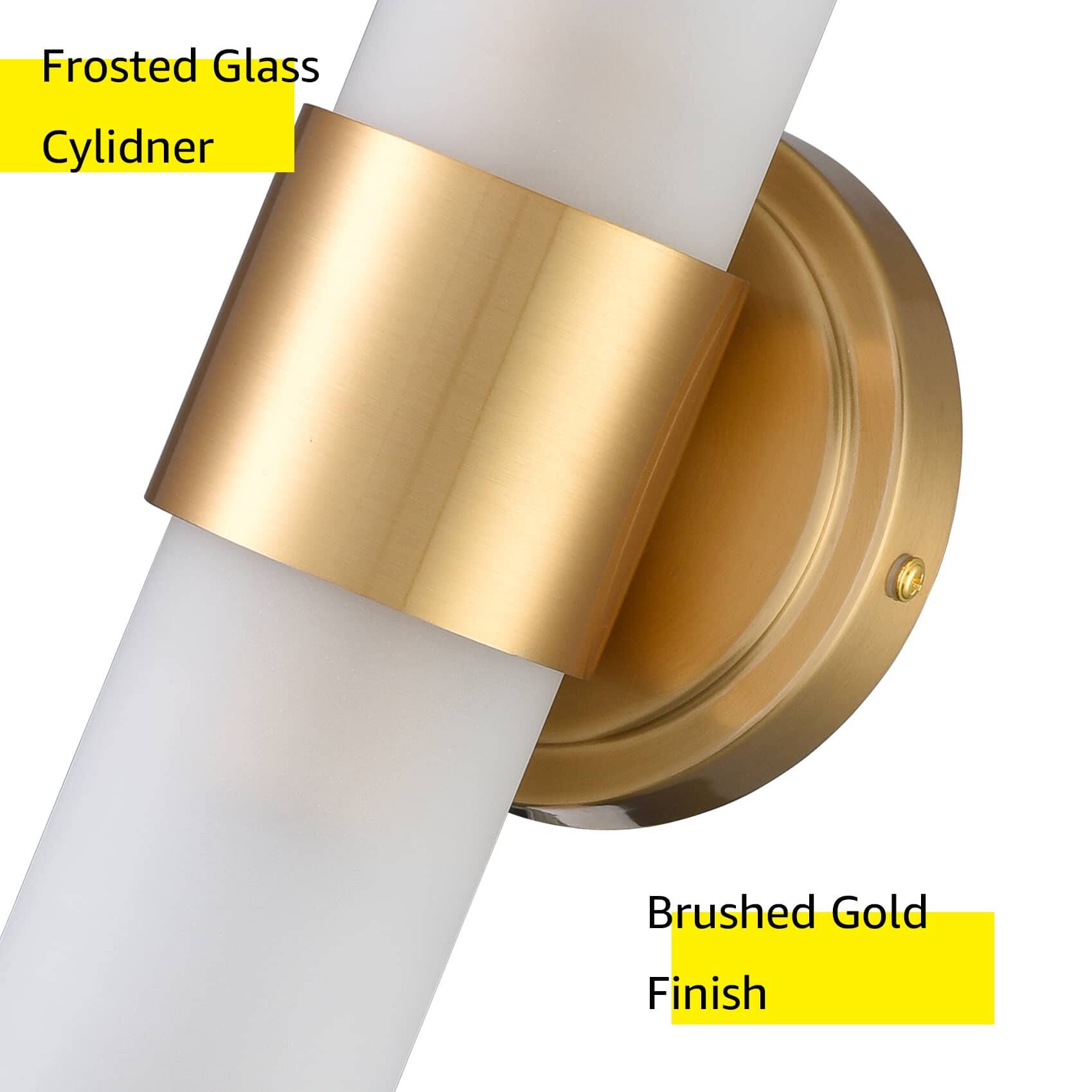 Frosted Glass Cylidner  
Brushed Gold Finish