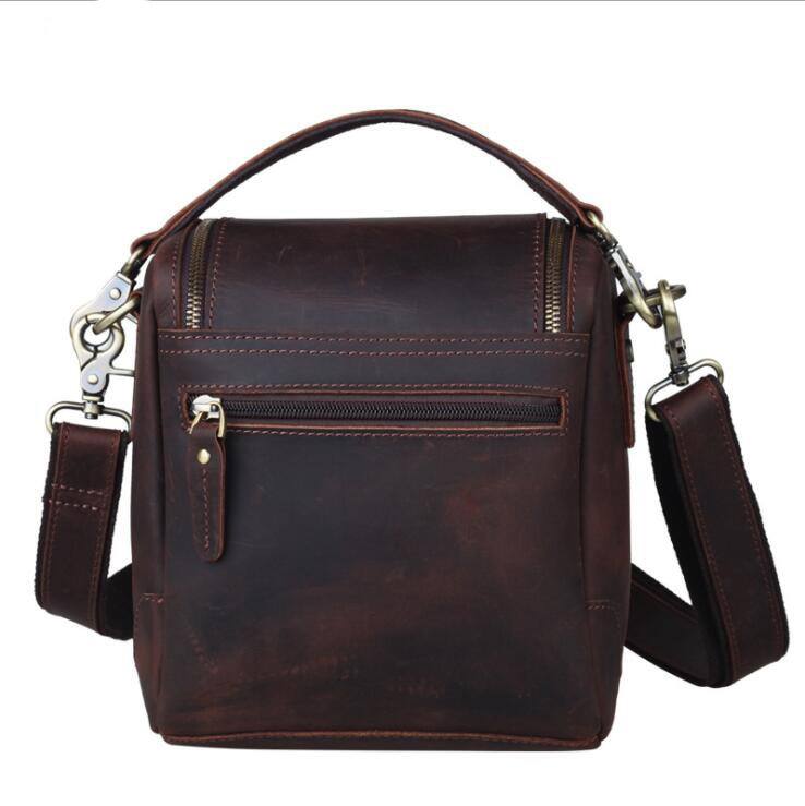 Alt View 1. Steel Horse Leather - The Calista | Small Leather Camera Bag - Dark Brown.