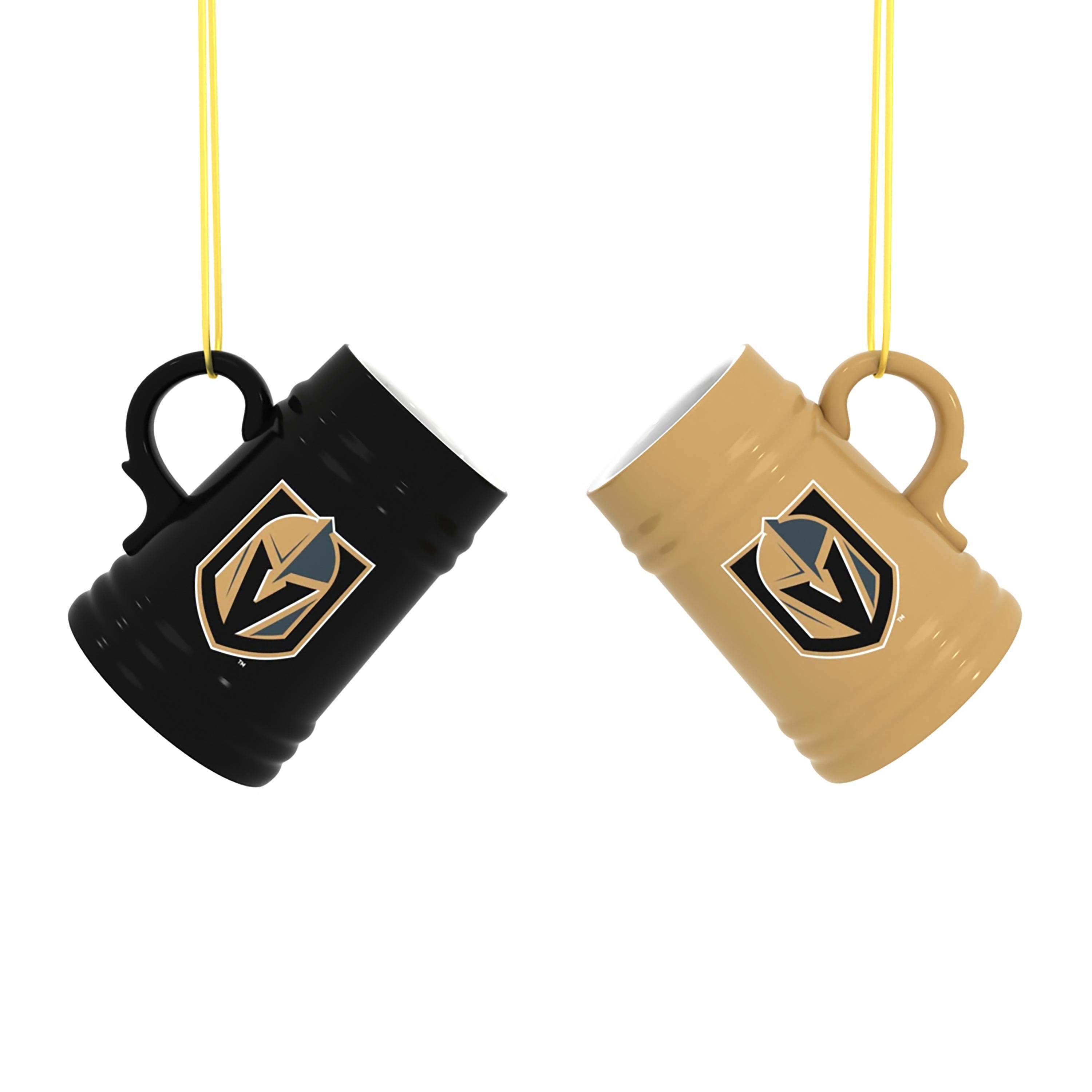 Front. Evergreen Enterprises - Vegas Golden Knights Two-Pack 3" Mini Stein Ornament Set - Multicolor.