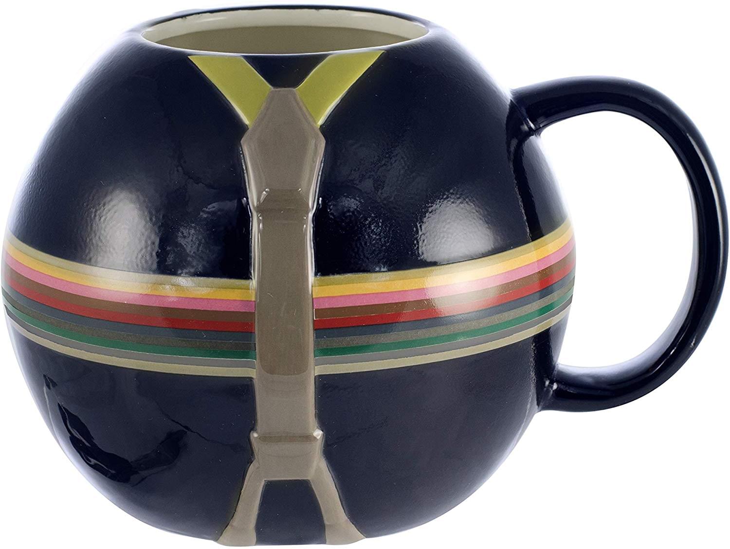 Front. Seven20 - Doctor Who 13th Doctor with Rainbow Stripes 20oz Ceramic Coffee Mug - Brown.
