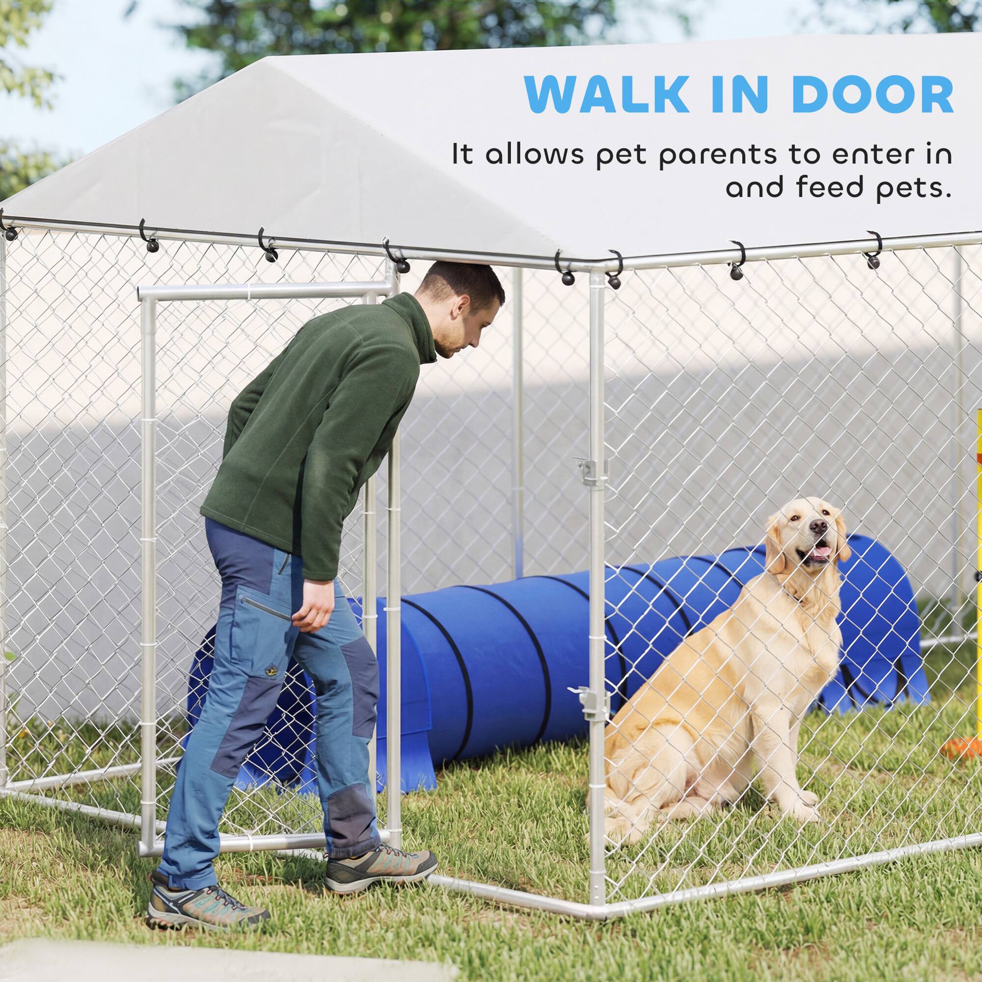 WALK IN DOOR  
It allows pet parents to enter in and feed pets.