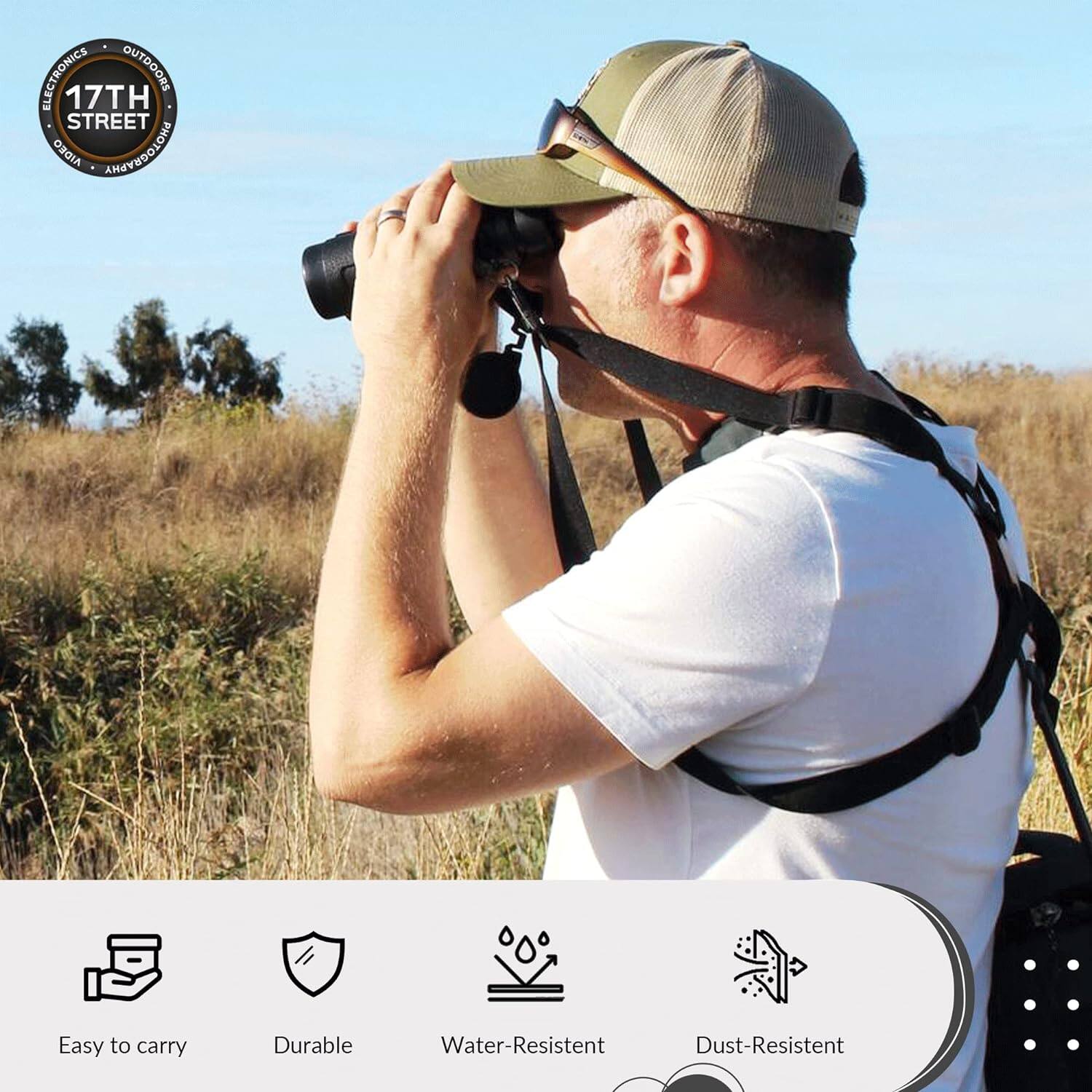 ELECTRONICS OUTDOORS  
17TH STREET  

AIDEO ARAYEDGLOHA  

Easy to carry  
Durable  
Water-Resistant  
Dust-Resistant