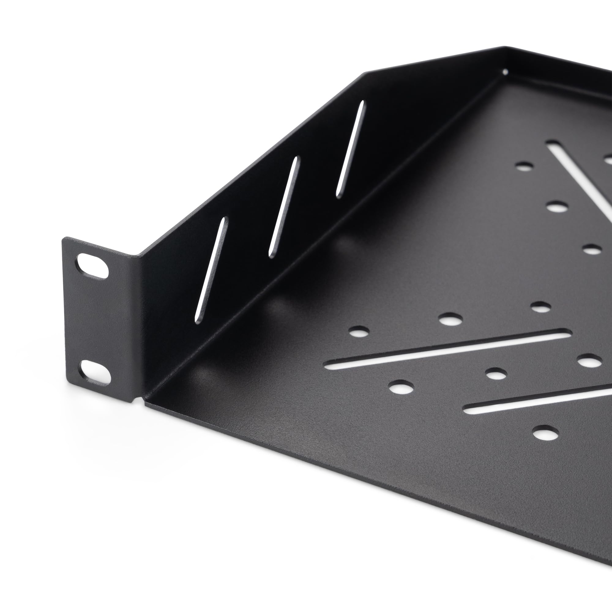 Back. On Stage Stands - On-Stage 1U Vented Rack Shelf 19x9″ for Audio Rack Systems & Server Cabinets, Heavy-Duty Steel Platform, Integrates - Black.