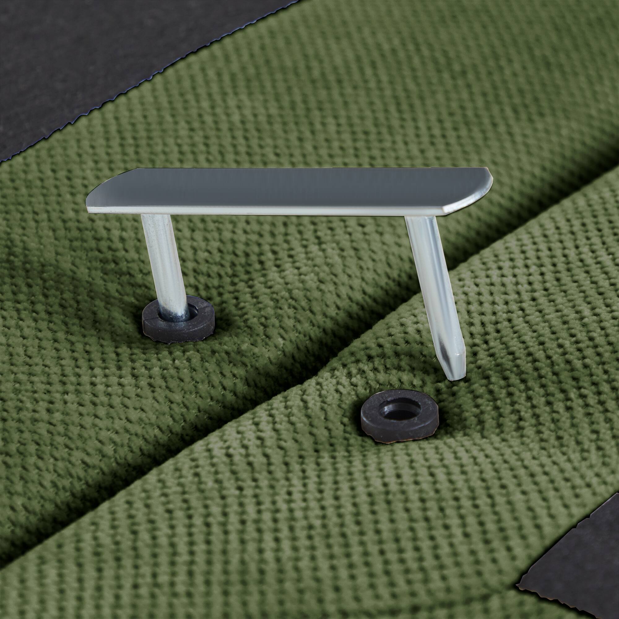 Alt View 2. Anysun - 3-Seater U Shape Sectional Couch with 2 Ottomans, Chenille Fabric, High-Density Foam & Curved Armrests for Living Room - Green.