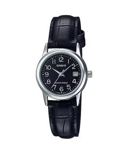 Casio - Women’s Leather Watch with Dial - LTP-V002L-1BUDF - Black