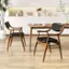 Angle. Costway - PU Leather Dining Chair Set of 2 with Padded Seat & Back Armrests Rubber Wood Frame - Black.