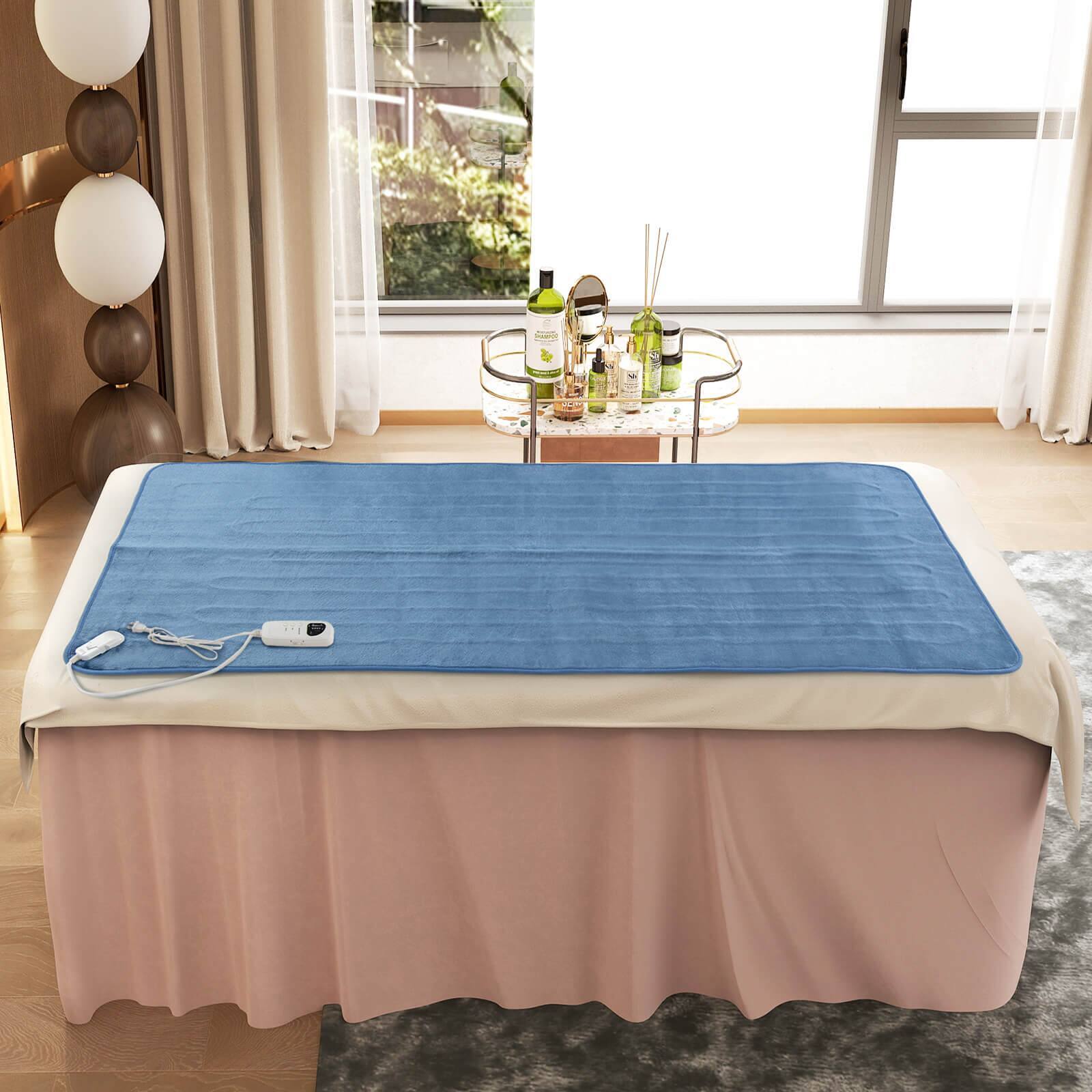 Alt View 1. Costway - Costway 71 x 30 Inch Twin Size Heating Massage Table Warmer with 5 Heating Levels 8H Timer - Blue.