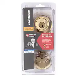 Kwikset - SmartKey Security Polished Brass Metal Double Cylinder Deadbolt