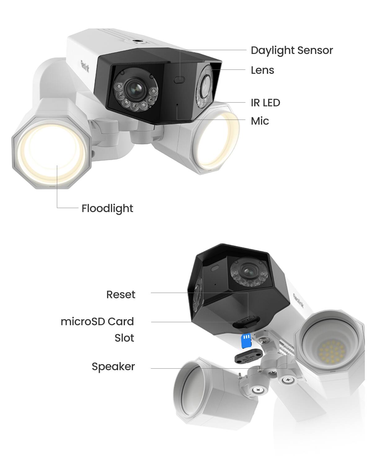 Reolink Duo Floodlight PoE 4K 180° Dual Lens Floodlight Camera,1800 ...